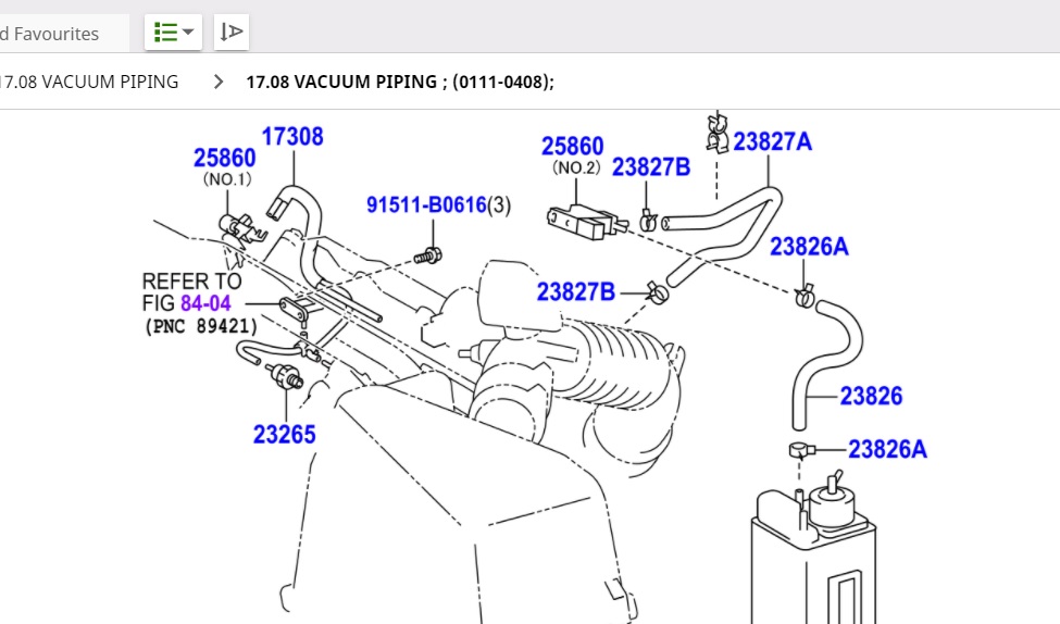 How to re-assemble the vacuumn hoses to a 1az-fse engine - Japanese