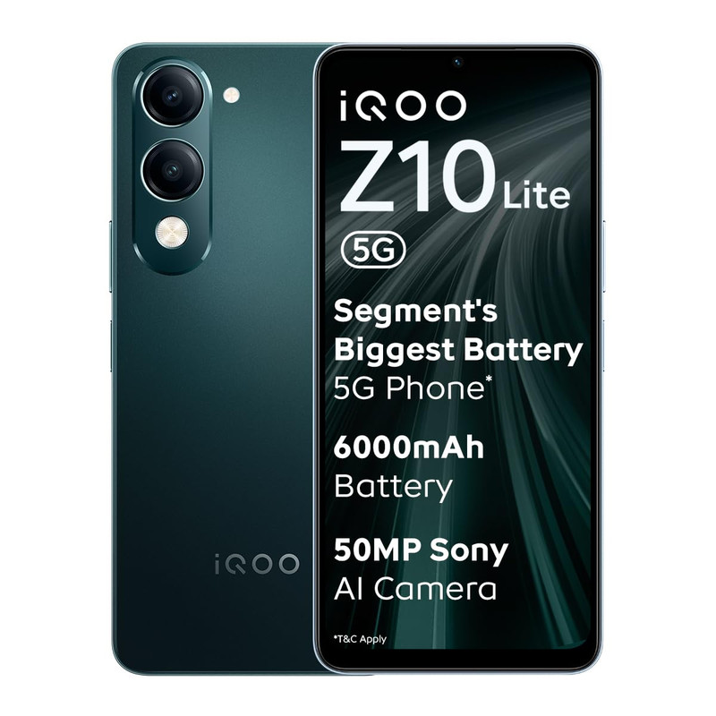 iQOO Z10 Lite 5G (Cyber Green, 8GB RAM, 256GB Storage) refurbished