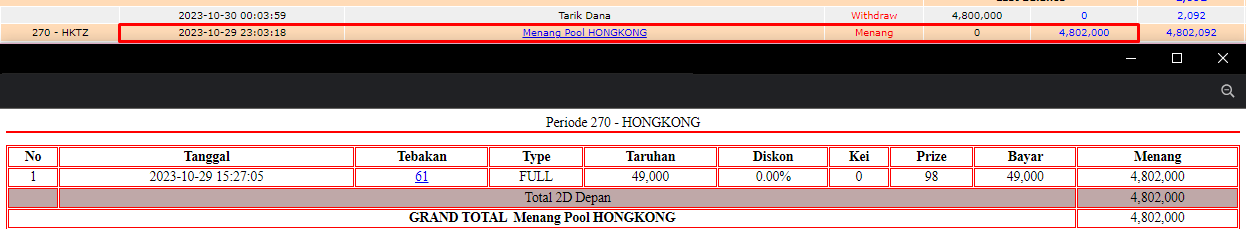 Bukti JP slot hari ini