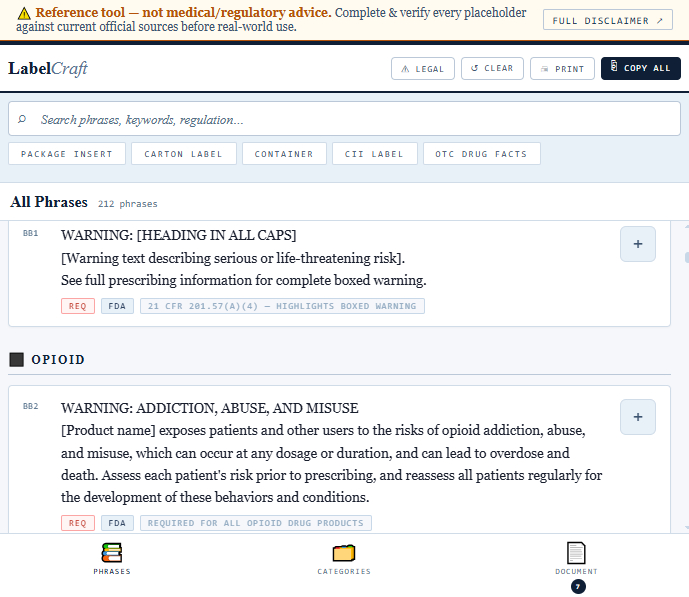LabelCraft Interface Screenshot