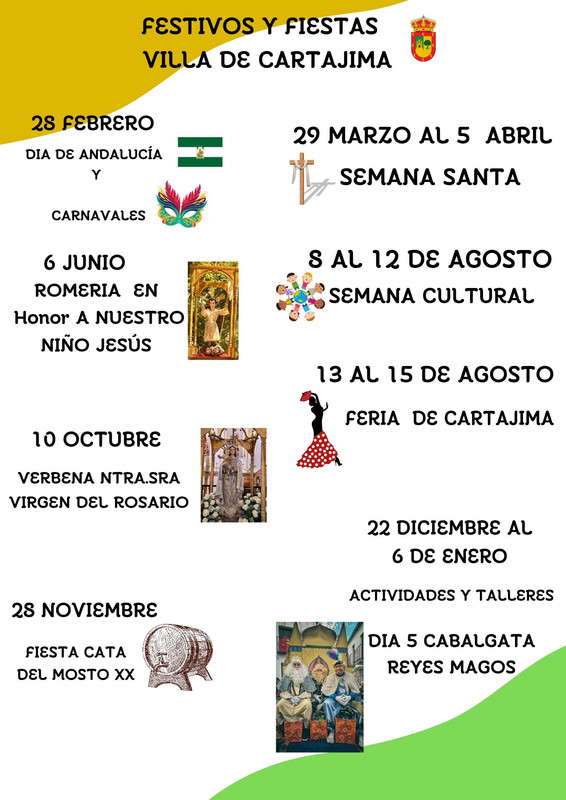 Festivos y Fiestas Villa de Cartajima 2026