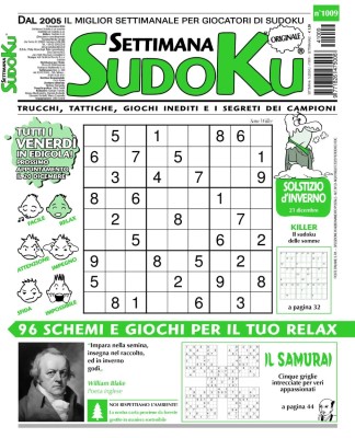 Settimana Sudoku N.1009 - 13 Dicembre 2024