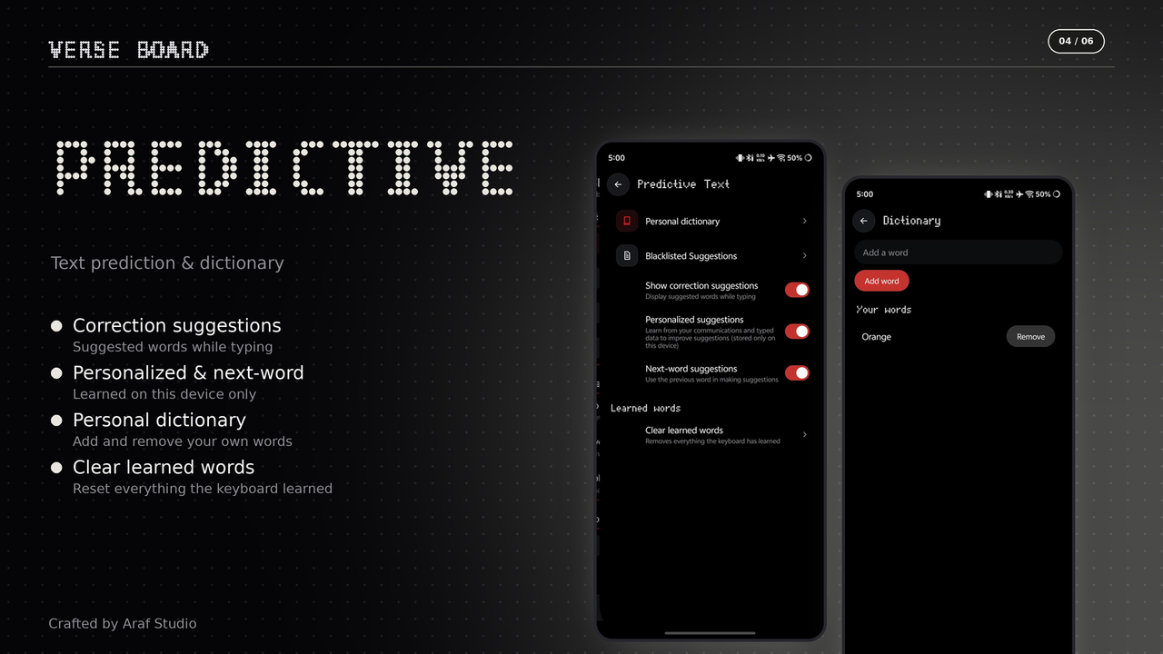 Predictive text settings