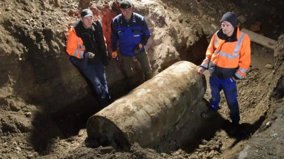 Una bomba aérea de la Segunda Guerra Mundial en Ausgburgo, en una imagen de archivo