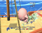 Jigglypuff dash attack against a laid down Toon Link.