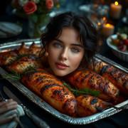 Garden wedding wom served Black hair head 0 07