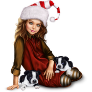 christmas_elf_girl_with_boston_terrier_puppy 18