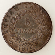 5 francos Napoleón Emperador. Período de los 100 días. PAS5061