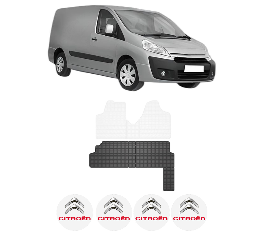 Set covorase presuri CITROEN JUMPY II Van din 2007-2016, auto, din cauciuc thermoplastic, 4 Stickere auto cu CITROEN