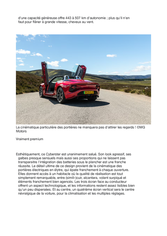 MG Cyberster essai (glissés)