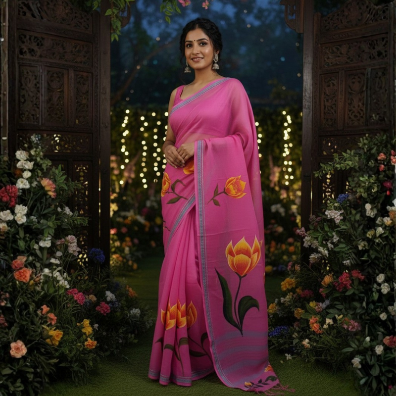 Handblock Printed Cotton Saree | Traditional Craft with Contemporary Elegance Design 3