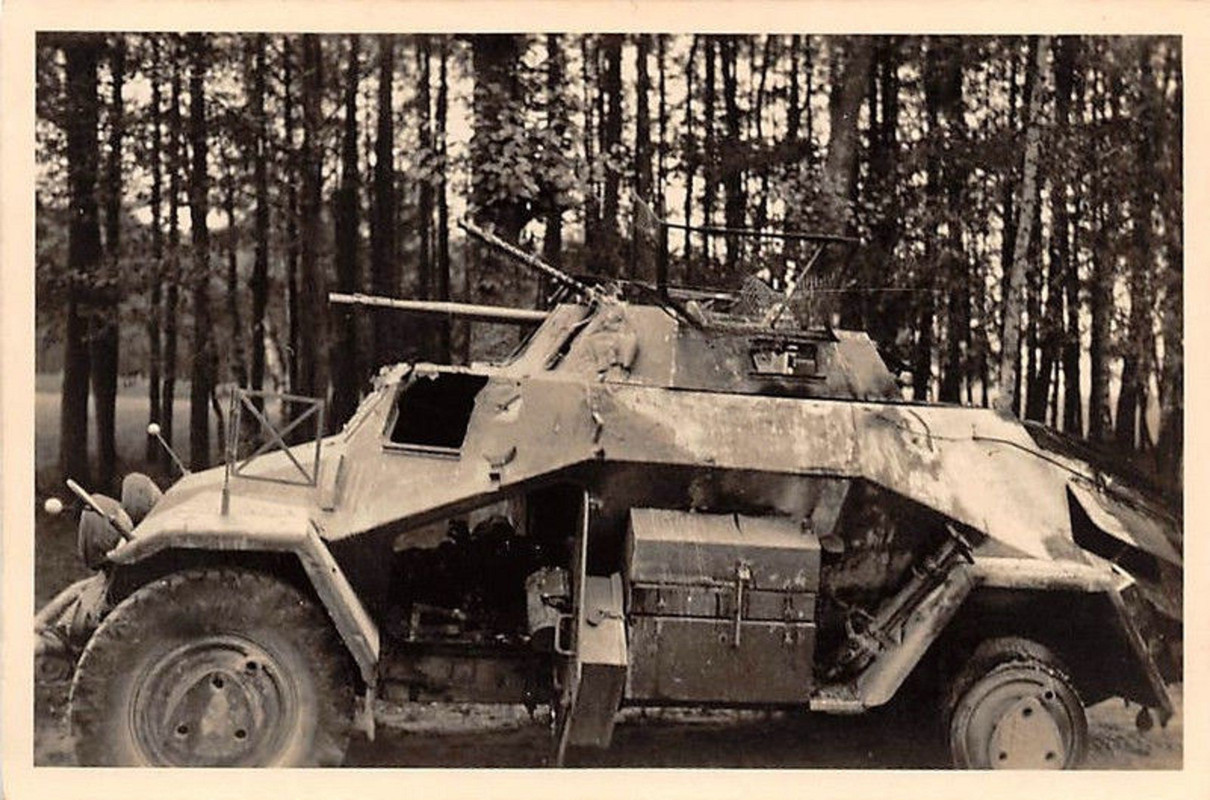 Zerstörter deutscher Panzerspähwagen Wizna Polen