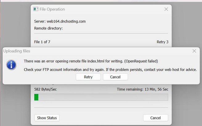 UPLOAD ISSUE