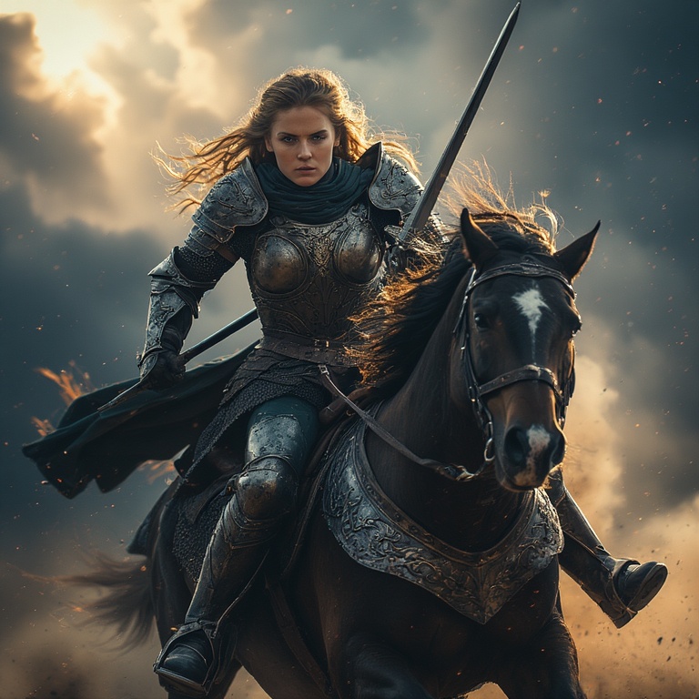 Armored-woman-charging-into-ba-(15)