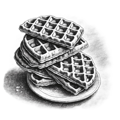 a plate of waffles