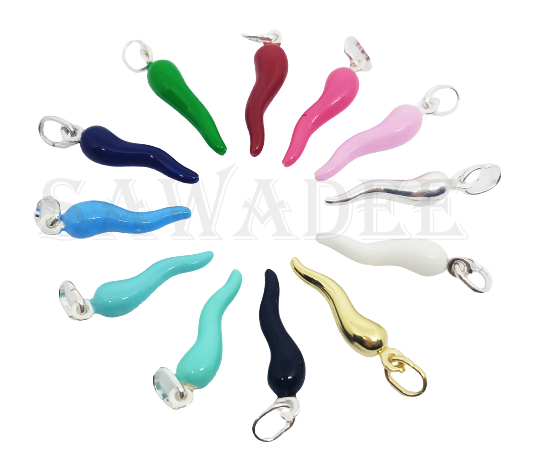 Collana In Caucciù Con Terminali E Chiusura In Argento 925 - 50 Cm (disponibile 40,45,60 Cm) - Artigianale, Con Omaggio Portachiavi Corno Portafortuna