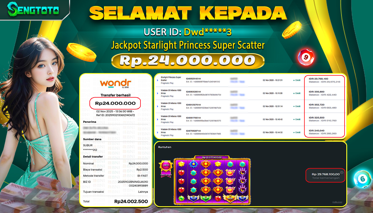 BUKTI PEMBAYARAN SLOT STARLIGHT PRINCESS SUPER SCATTER