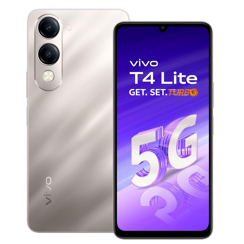 Vivo T4 Lite 5G Titanium Gold 128GB Storage, 4GB RAM Refurbished