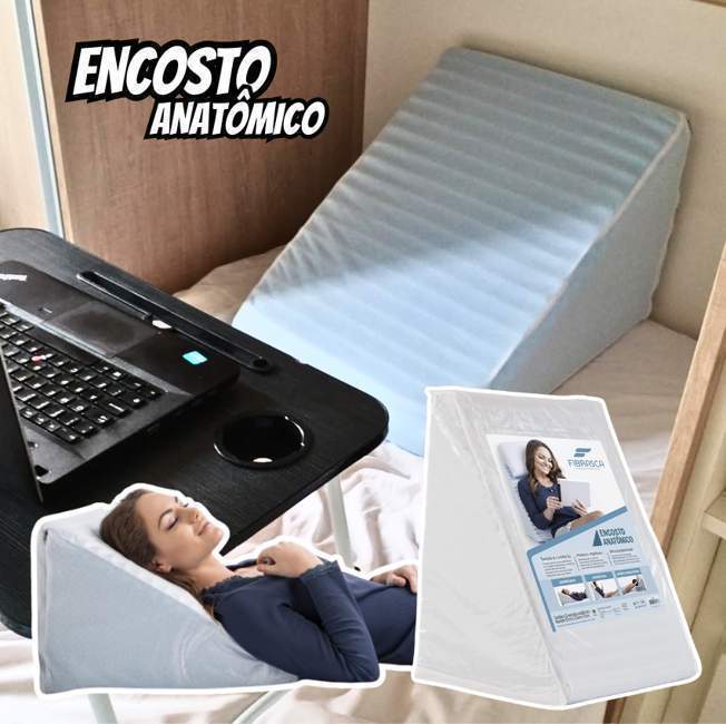 Travesseiro Triangular Encosto Anatômico – Branco – Fibrasca