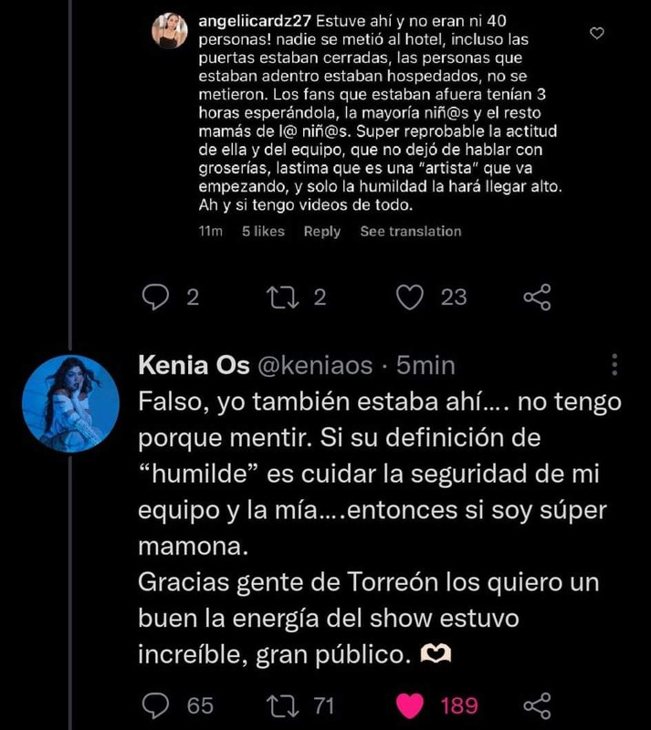Kenia Os huye de hotel en Torreón por acoso extremo de los fans