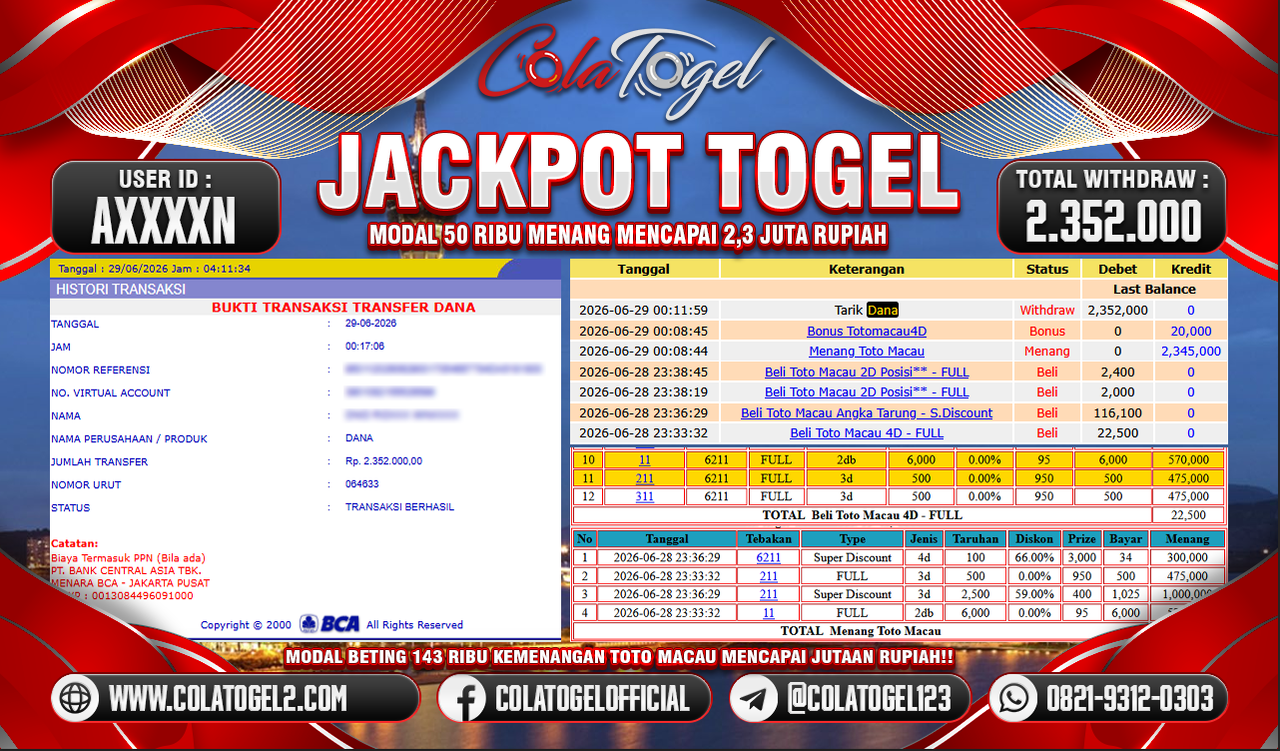 JACKPOT TOTO MACAU!! 