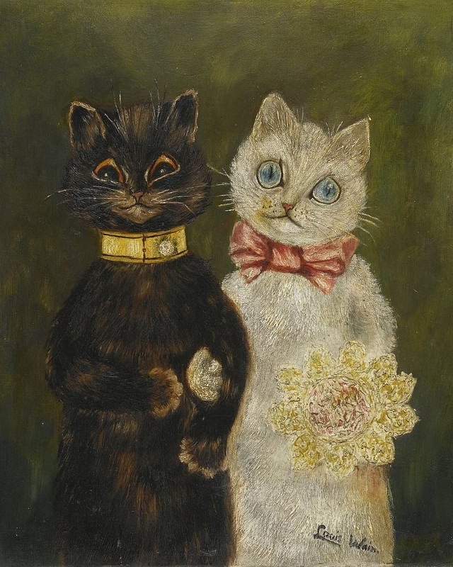 Louis_Wain_-_The_Bride_and_Groom_-_(MeisterDrucke-759808)