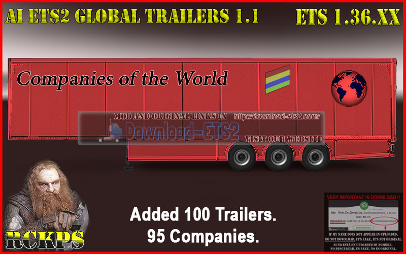 AI ETS2 Global Trailers Rckps 1.1 For 1.36.XX