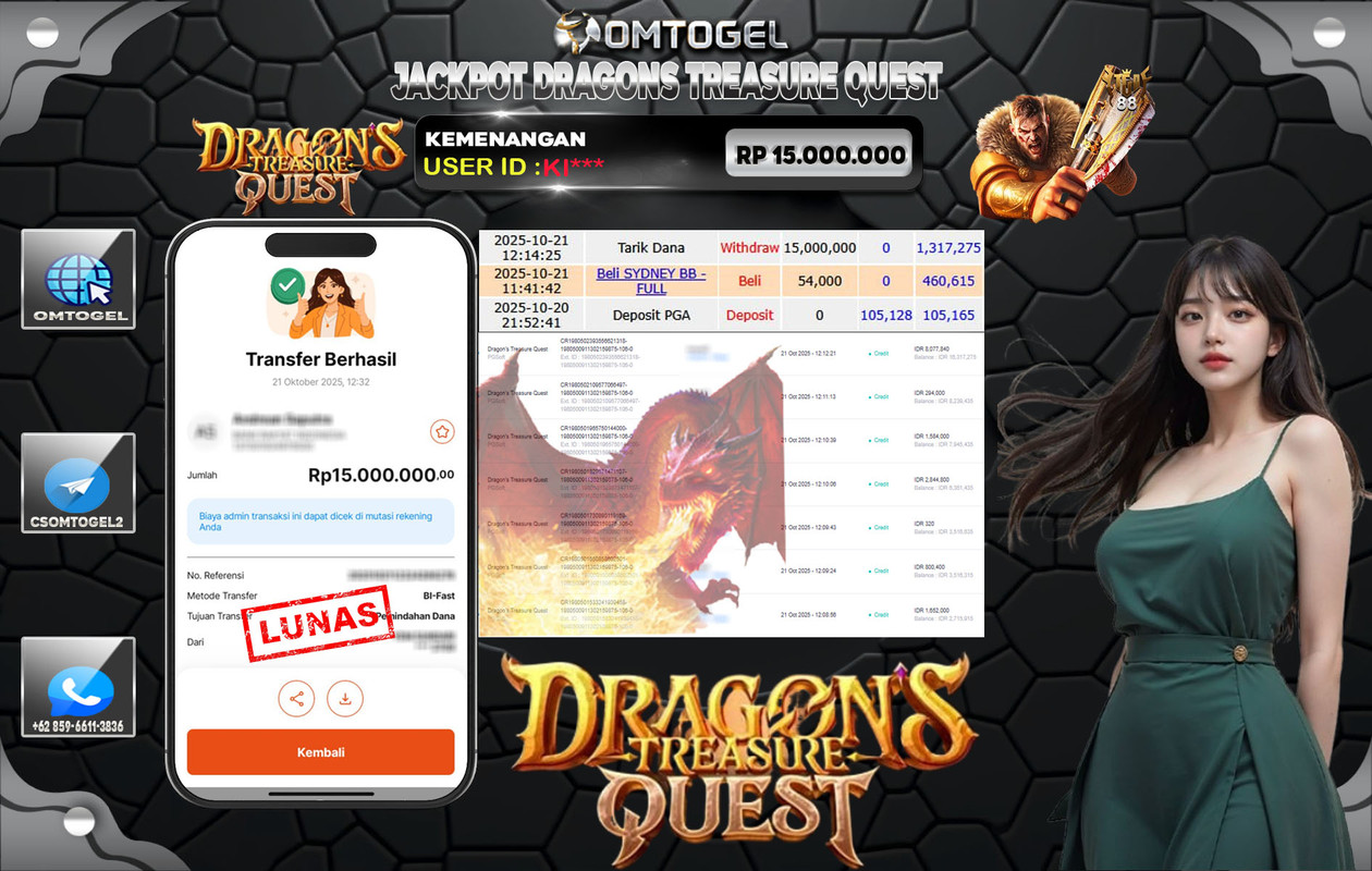 OMTOGEL JACKPOT PGSOFT DRAGONS TREASURE CHEST 15 JUTA DI BAYAR LUNAS ,-