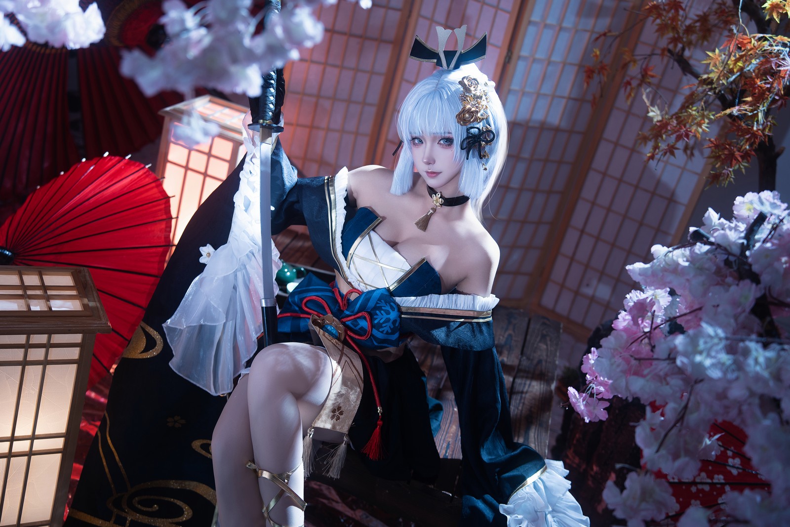 Seya-狮砸 – 原神 神里绫华·霜刃 Cos 高清写真（12P-195.6MB）插图1