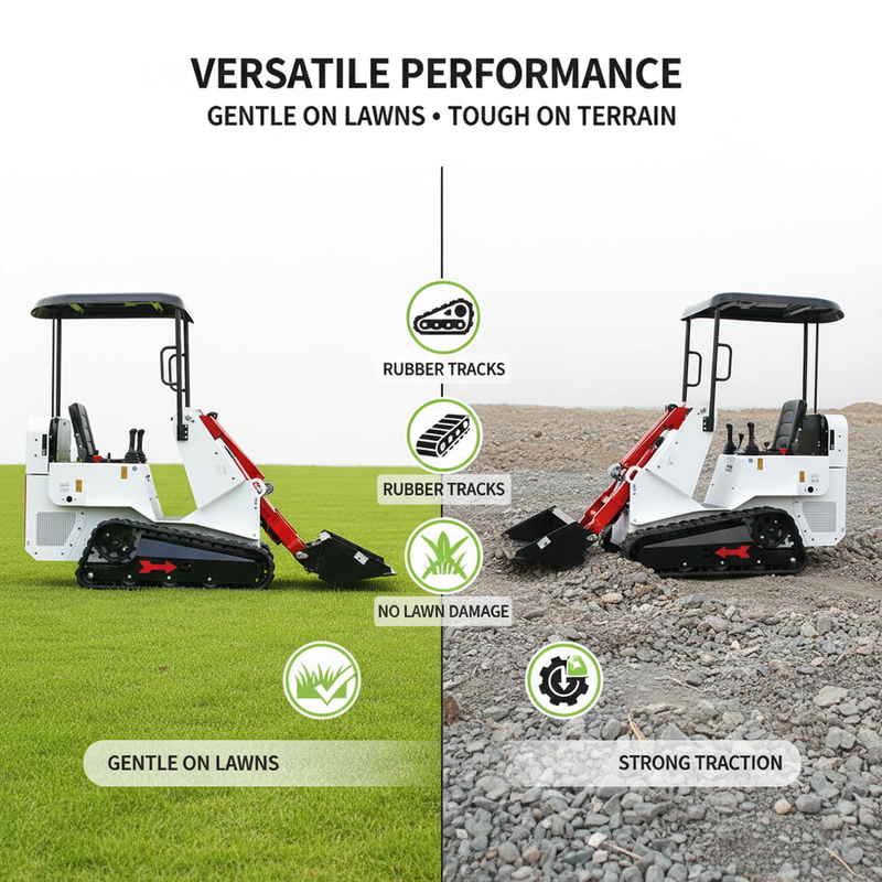 Mini Skid Tracked Steer Loader Ride-on 13.5HP B&S GAS Engine Pilot