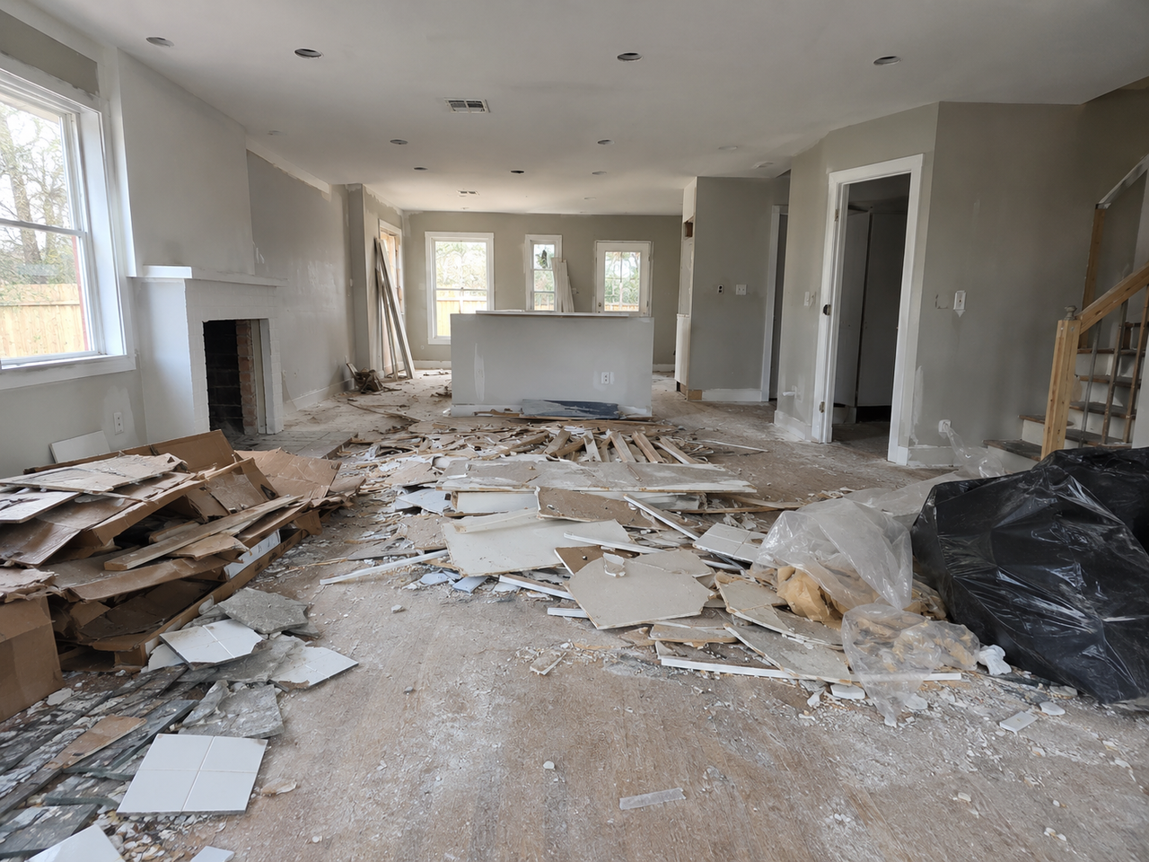 Renovation cleanup before on a New Jersey remodel project