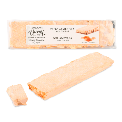 Turrón Duro de Almendra (1 barra - 2 obleas) Vicens Tabla 200 Gr.