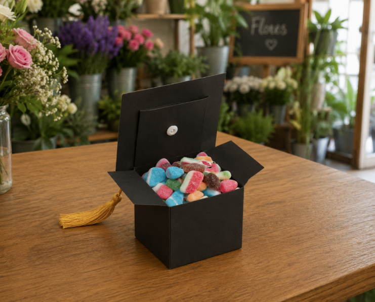 Caja Chuches En Forma De Gorrito De Graduacion