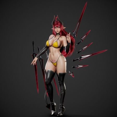 ArtStation - Daemon Girl - Game Ready