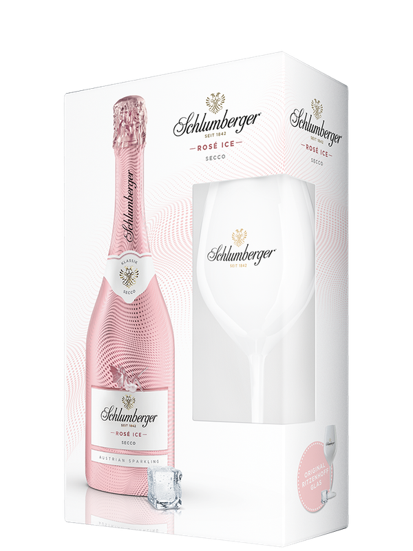 Schlumberger, Rosé Ice Secco +glass in Gift