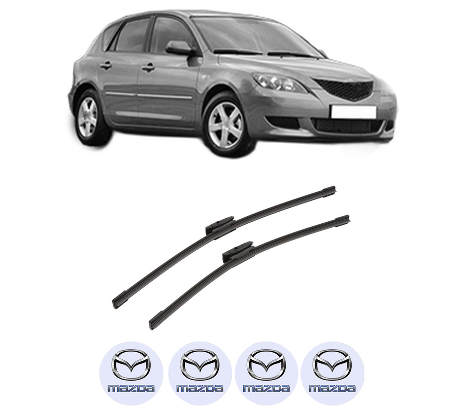 Set stergatoare auto MAZDA 3 (BK) din 2003-2009, pentru parbriz auto, 2 bucati, Bosch Aerotwin Multi, din cauciuc siliconat rezistent, 4 Stickere Auto MAZDA