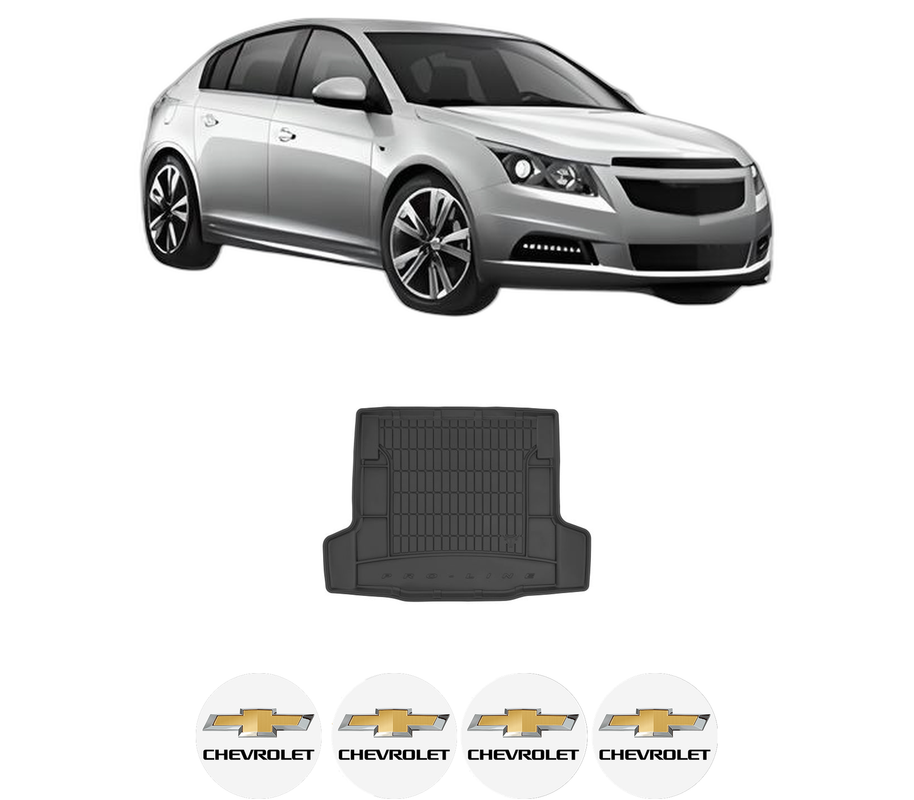 Tavita Portbagaj CHEVROLET CRUZE Hatchback (J305) din 2011-2015, Protectie Portbagaj Auto, 4x Stickere auto cu CHEVROLET