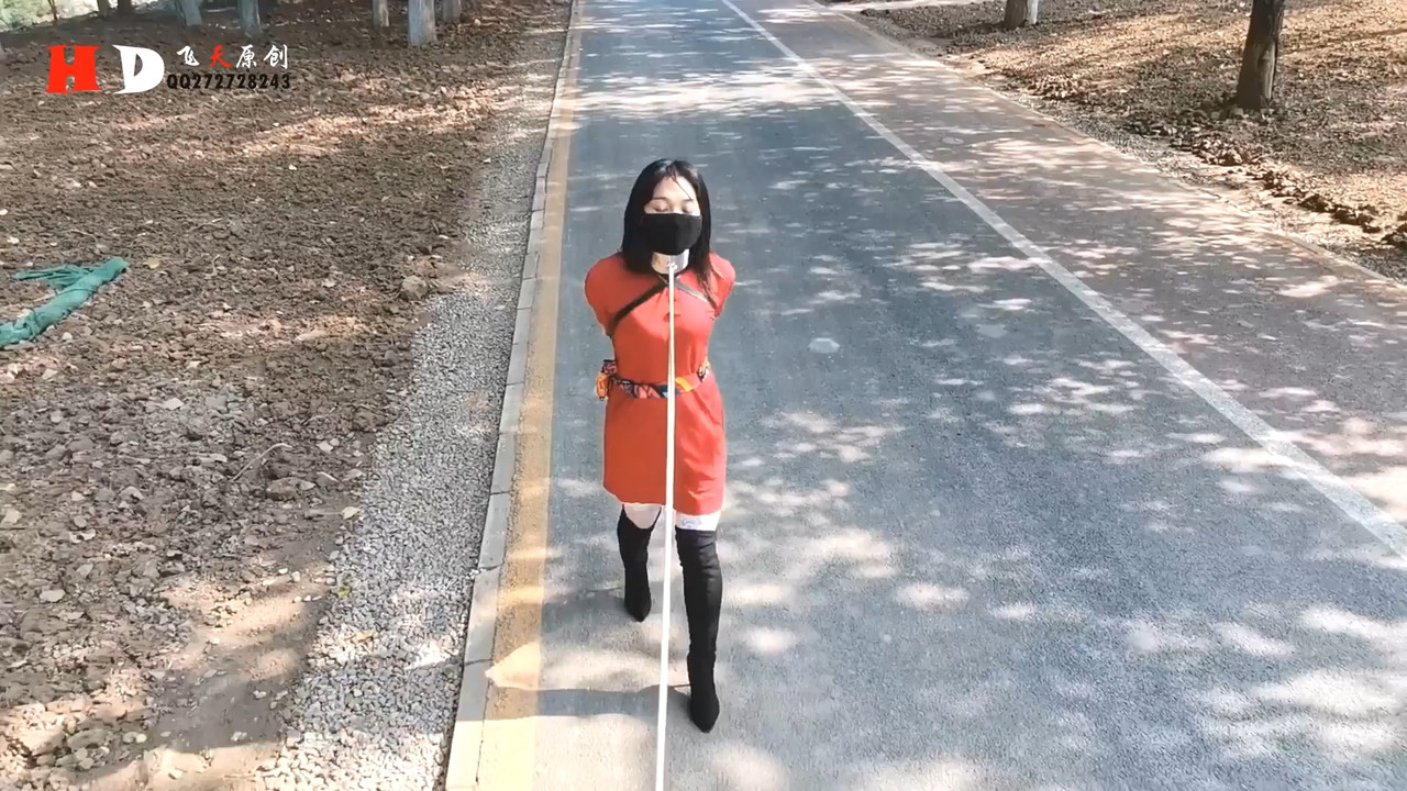 飞天原创 云儿国内第一车顶驷马逛街 公园里跪立行走股绳.mp4_20191003_132613.010