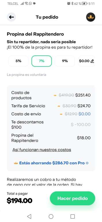 Rappi Pro: KFC Paquete Clásico 10 piezas pagando con Paypal