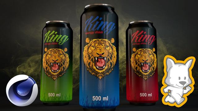 3D Product Visualization in Cinema 4D - Model, texture and render an Energy Drink Poster 3D Product Visualization in Cinema 4D - Model, texture and render an Energy Drink Poster