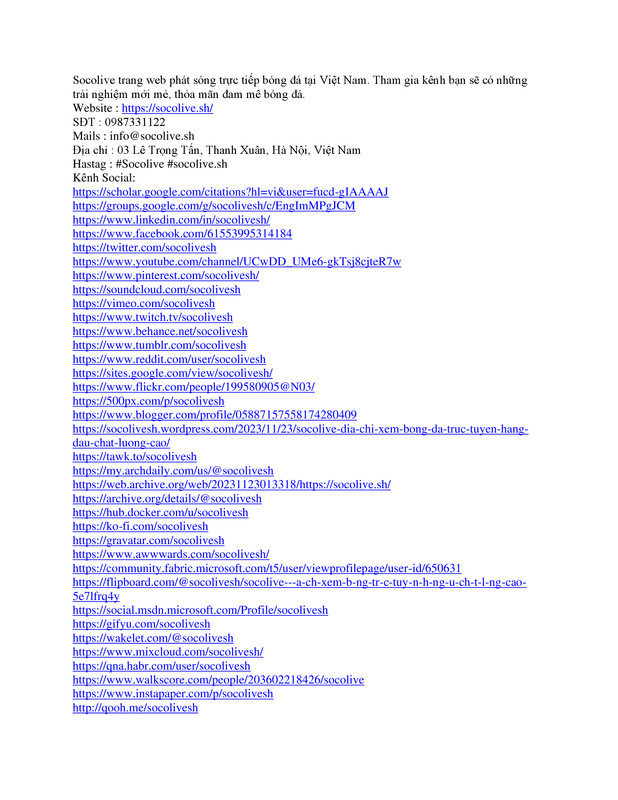 Socolive - Địa chỉ xem bóng đá trực tuyến hàng đầu chất lượng cao