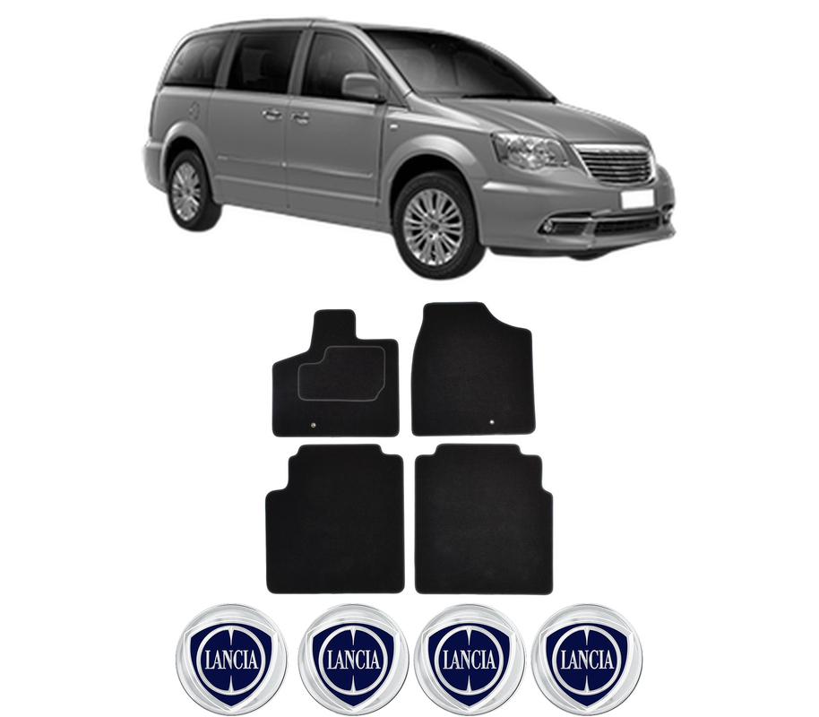 Set Covorase Presuri LANCIA VOYAGER MPV (404_) din 2011-2014, Auto, Material Textil Mocheta, 4 Stickere auto cu LANCIA