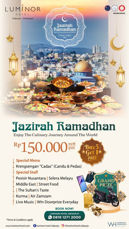 Luminor Hotel, hotel di Sidoarjo yang punya paket bukber all you can eat murah meriah.