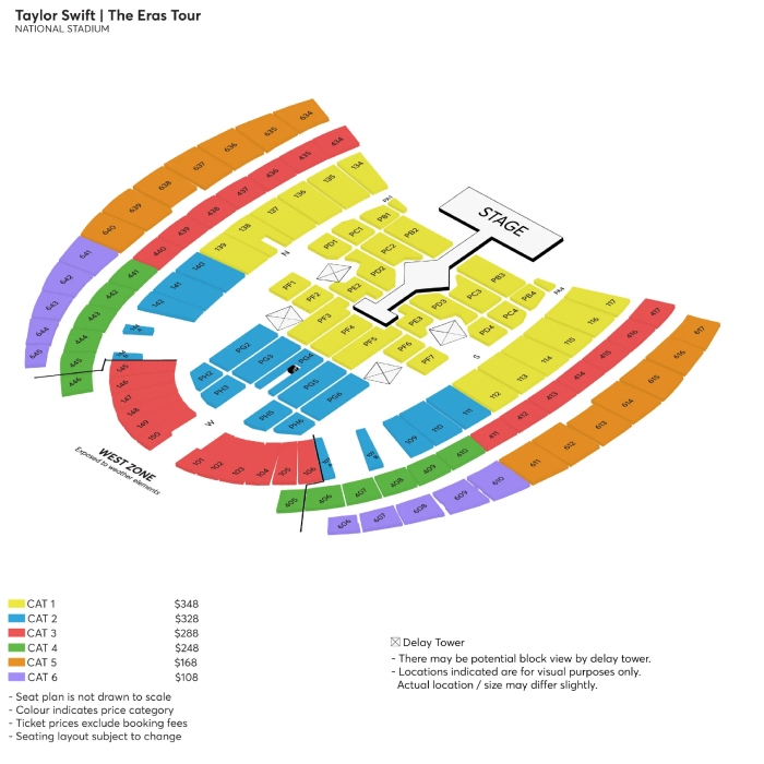Seat Plan Konser Taylor Swift di Singapura