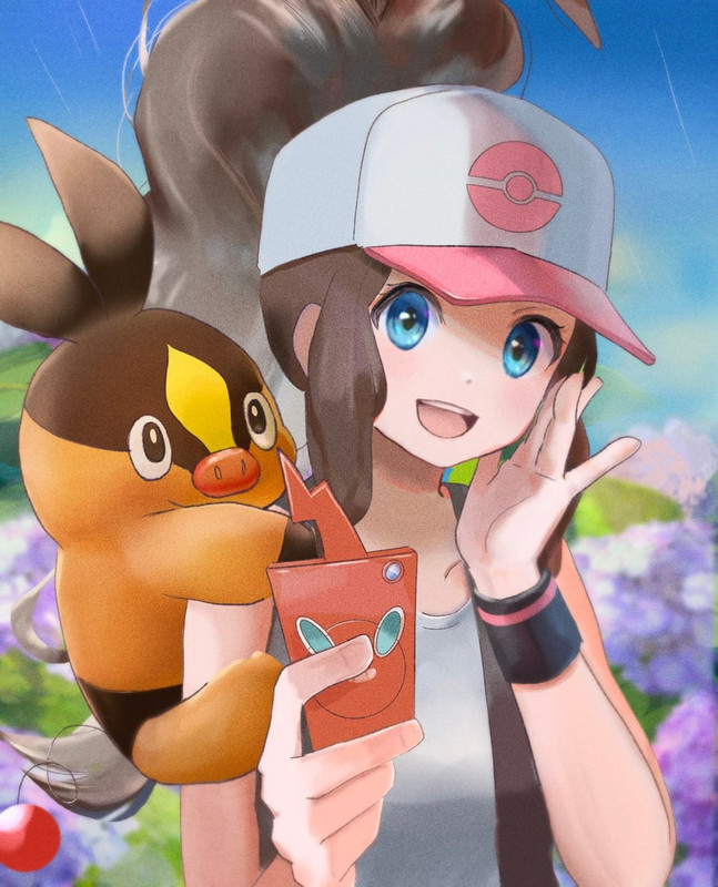 hilda-rotom-rotom-phone-and-tepig-pokemo