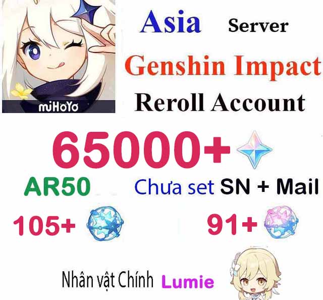 [Asia] Genshin Impact VIP REROLL account  