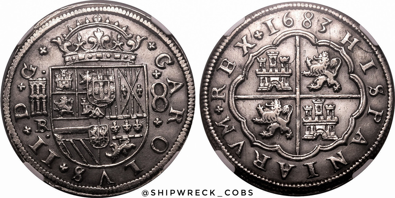 8 Reales de Carlos II de 1683, Segovia, rescatados del HMS Association. IMG-2186
