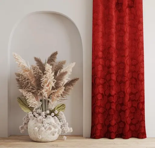 LEAF VELVET CURTAINS SET OF 1 Color 6 (R705)