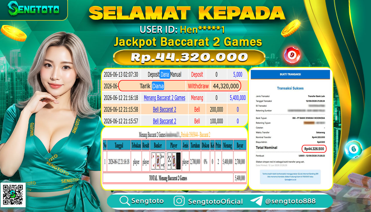 BUKTI PEMBAYARAN LIVEGAME BACCARAT 2 GAMES
