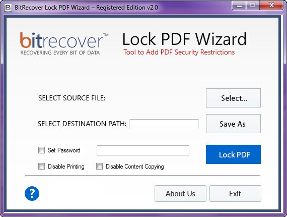 BitRecover Lock PDF Wizard 2.0 Portable BitRecover Lock PDF Wizard 2.0 Portable